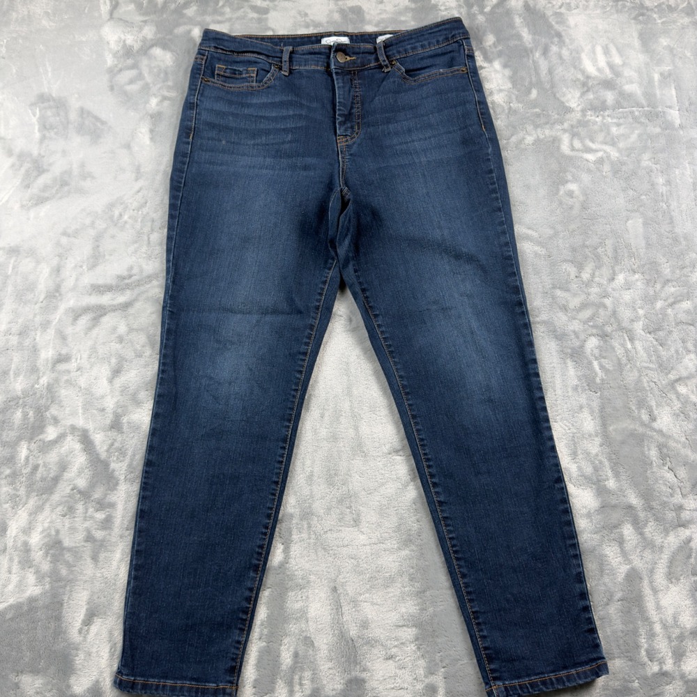 Jessica Simpson High Rise Skinny Ankle Jeans Dark Wash Denim Size 10